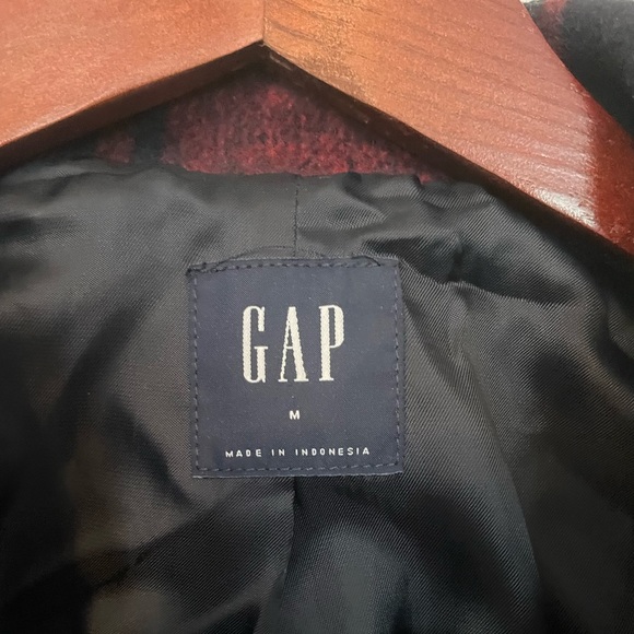 Gap Buffalo Plaid Wool Cable Car Long Peacoat - Picture 8 of 9